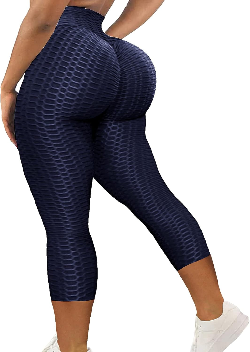 Women High Waisted Workout Yoga Pants Butt Lifting Scrunch Booty Leggings Tummy Control anti Cellulite Textured Tights
