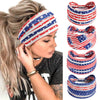 5 Pack USA Patriotic Hair Accessories for Women and Girls Non Slip Elastic American Flag Headband Hairband Red White and Blue Bandana Stars Headband
