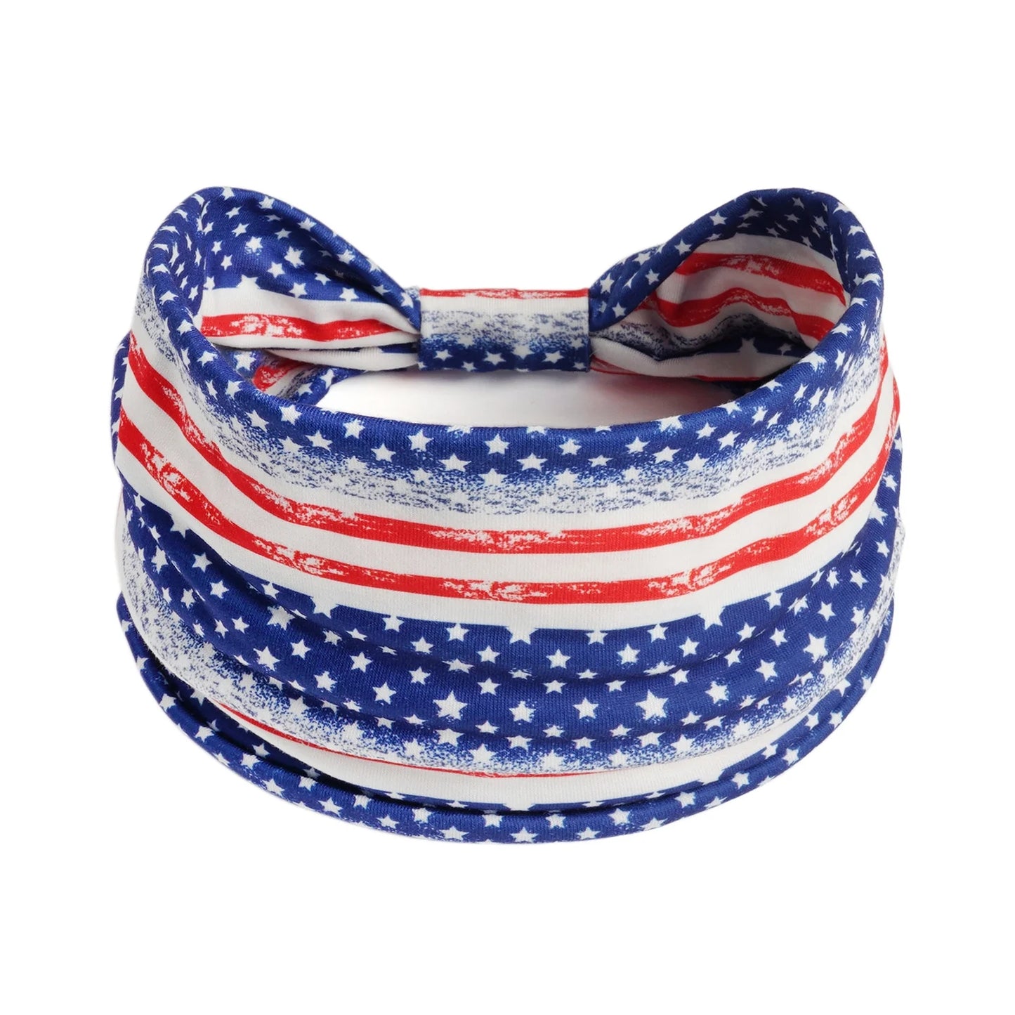 5 Pack USA Patriotic Hair Accessories for Women and Girls Non Slip Elastic American Flag Headband Hairband Red White and Blue Bandana Stars Headband
