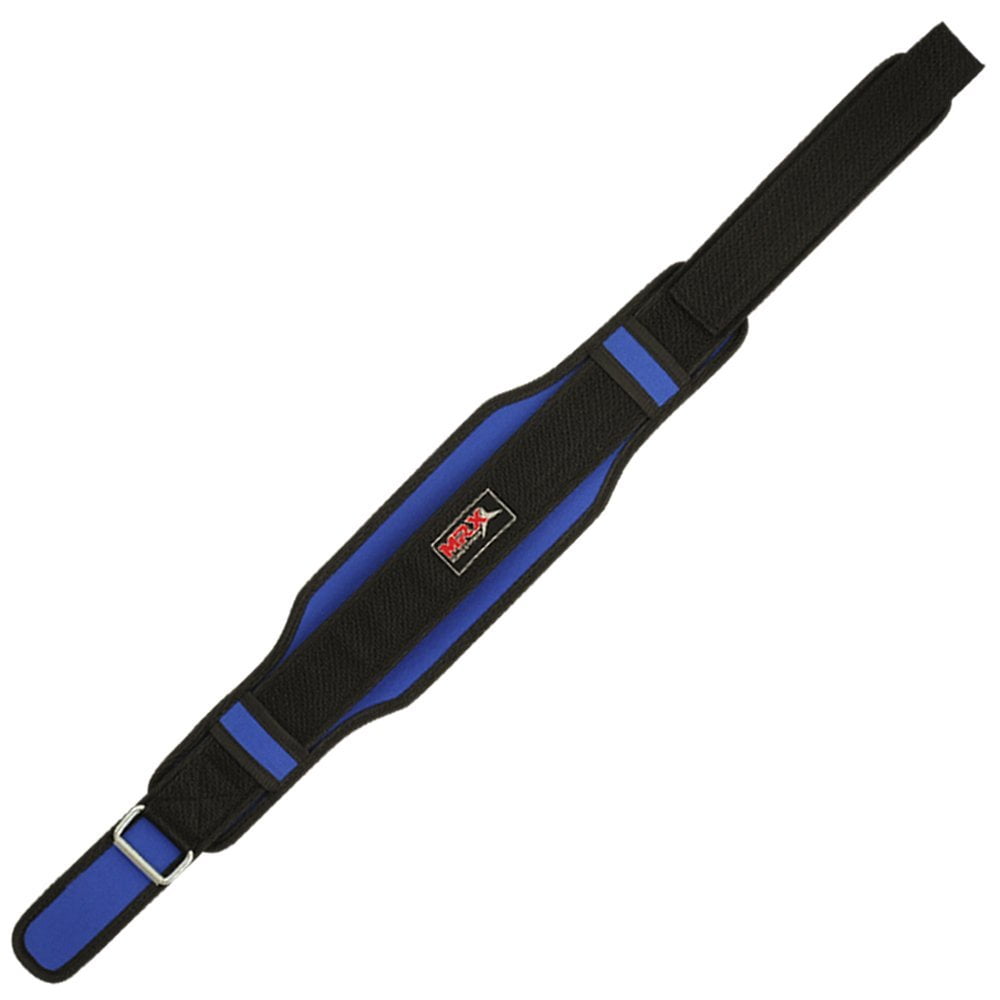 Weight Lifting Belt with Double Back Support Gym Training 5" Wide Belts Blue 2XL