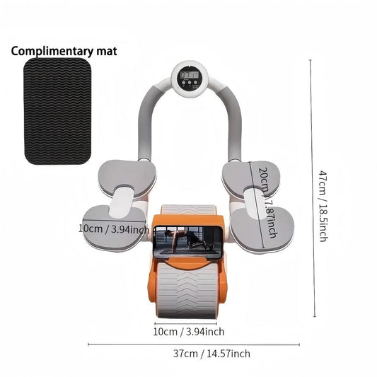 Ab Roller Wheel, New Ab Roller Wheel Automatic Rebound with 4 Elbow Supports.Automatic Rebound Abdominal Wheel with Timer, Abdominal Exercise Roller, Plank Abroller Wheel for Core Trainer