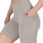 Womens High Waisted Biker Shorts with Side Pockets Workout Shorts 5”, 7”, 9”