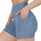Womens High Waisted Biker Shorts with Side Pockets Workout Shorts 5”, 7”, 9”