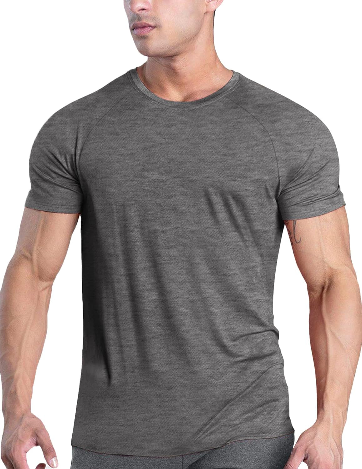 Men'S 3 Pack Workout T Shirts Short Sleeve Gym Bodybuilding Muscle Shirt Base Layer Fitness Tee Tops