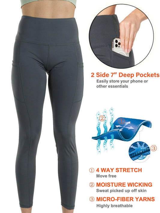 Women'S High Waist Yoga Leggings with Two Side Pockets Sports Legging Pants