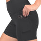 Womens High Waisted Biker Shorts with Side Pockets Workout Shorts 5”, 7”, 9”