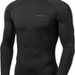 Men'S UPF 50+ Mock Long Sleeve Compression Shirts, Athletic Workout Shirt, Base Layer for Water Sports