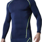 Men'S UPF 50+ Mock Long Sleeve Compression Shirts, Athletic Workout Shirt, Base Layer for Water Sports