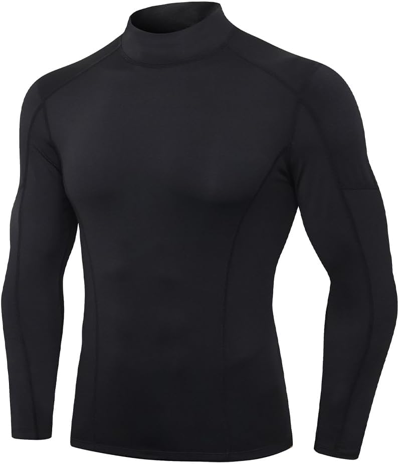 Men'S Compression Shirts Thermal Long Sleeve Athletic Workout Tops Gym Undershirts Sports Baselayers Running T Shirt for Men