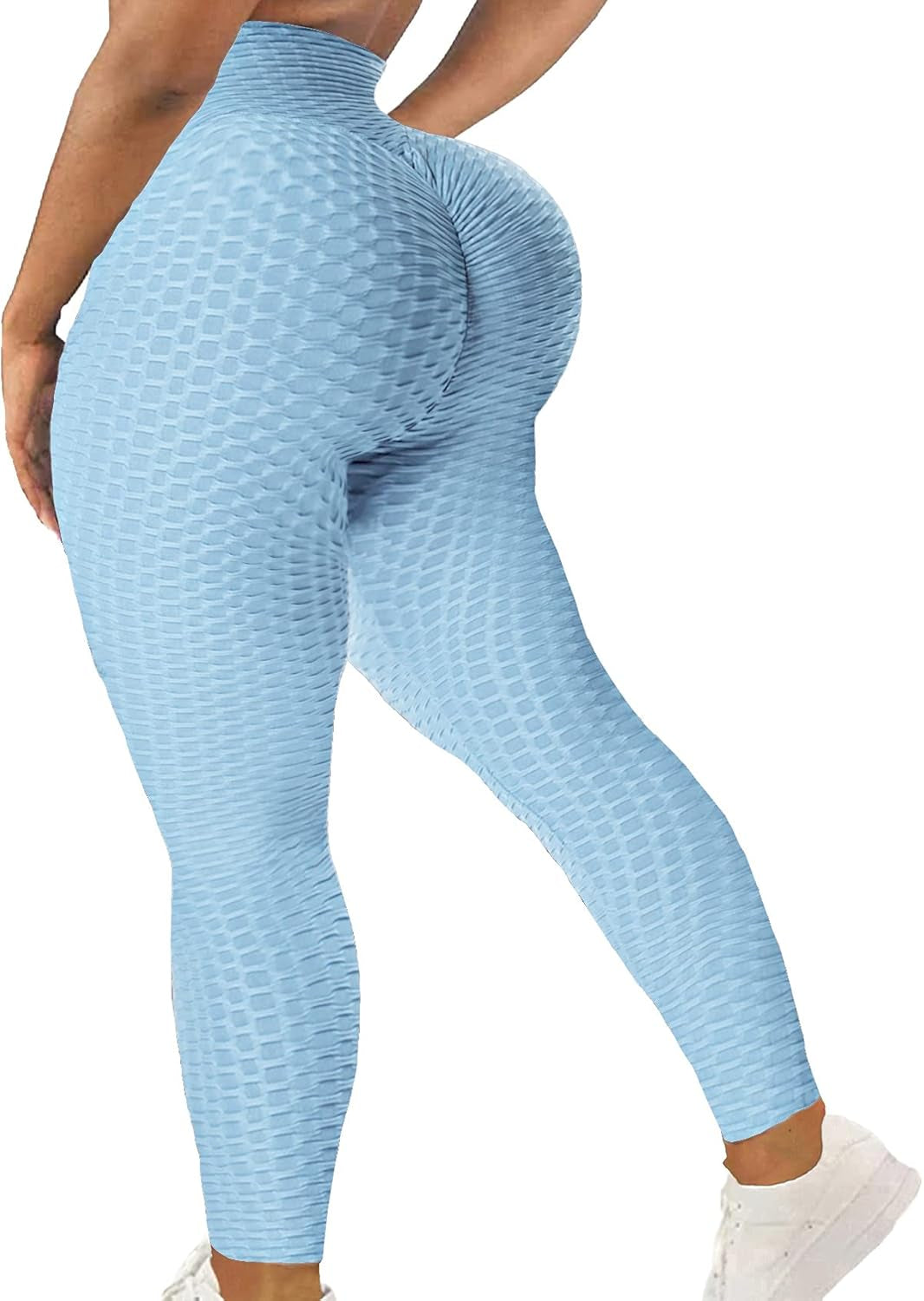 Women High Waisted Workout Yoga Pants Butt Lifting Scrunch Booty Leggings Tummy Control anti Cellulite Textured Tights