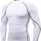 Men'S Compression Shirts Thermal Long Sleeve Athletic Workout Tops Gym Undershirts Sports Baselayers Running T Shirt for Men