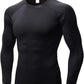 Men'S Compression Shirts Thermal Long Sleeve Athletic Workout Tops Gym Undershirts Sports Baselayers Running T Shirt for Men
