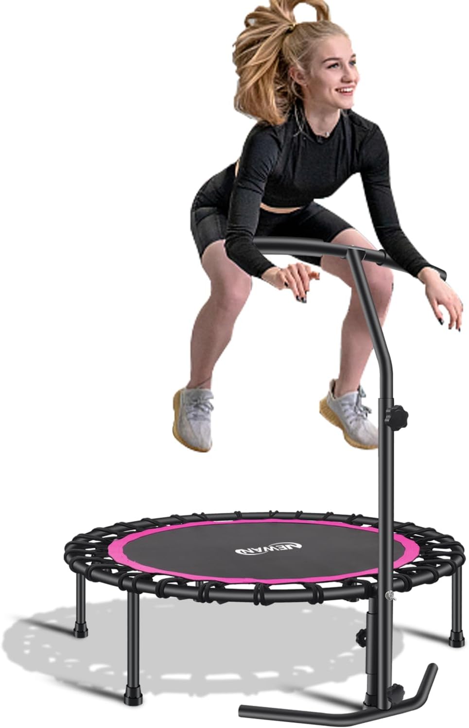 40"-48" Silent Mini Trampoline Fitness Trampoline Bungee Rebounder Jumping Cardio Trainer Workout for Adults-Max Limit 330Lbs