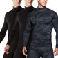Men'S UPF 50+ Mock Long Sleeve Compression Shirts, Athletic Workout Shirt, Base Layer for Water Sports