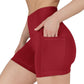 Womens High Waisted Biker Shorts with Side Pockets Workout Shorts 5”, 7”, 9”