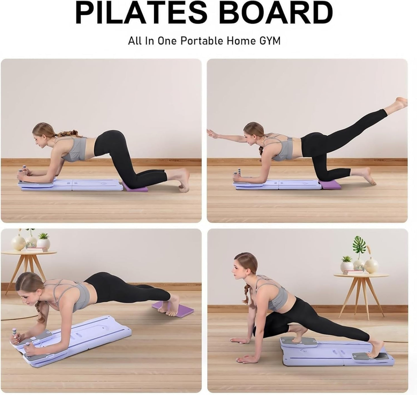 Pilates Reformer Board Set - 2026 Foldable 8-In-1 Pilates Machine for Full Body Workouts, Ab Core Trainer with Resistance Bands, Portable Home Pilates Equipment for Women & Men