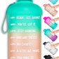 Hydromate Half Gallon Water Bottle with Times to Drink BPA Free Leak Proof Reusable Jug with Handle 64 Oz