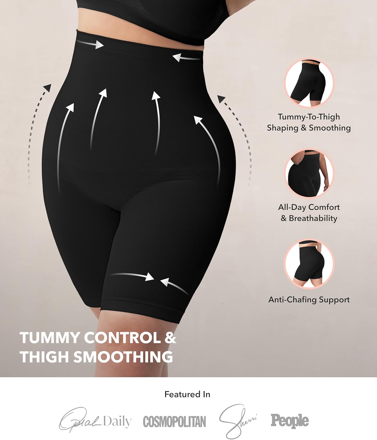 High-Waisted Shapewear Tummy Control Shorts