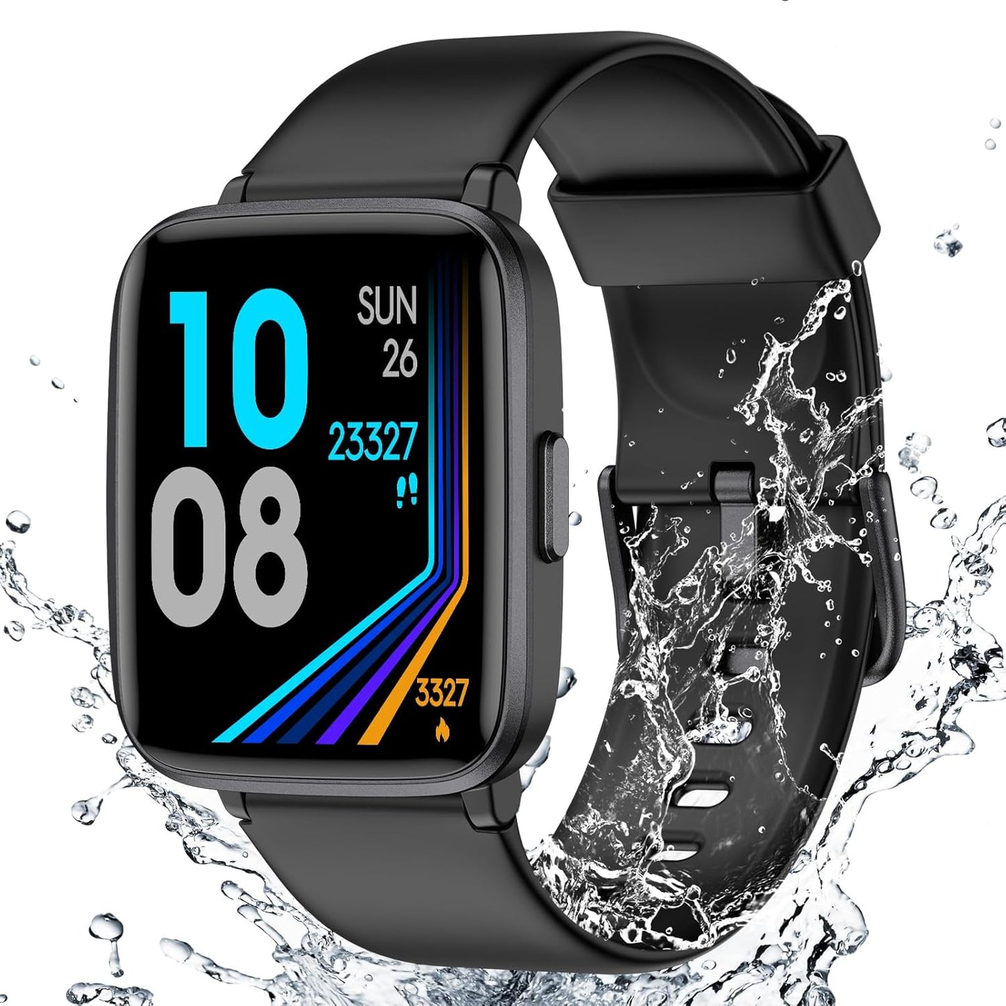 Fitness Tracker Watch with Heart Rate Monitor, Activity Tracker with Pedometer, Sleep Monitor, Calories & Step Counter, IP68 Waterproof Smart Watches for Women Men Fitness Watch for Sports