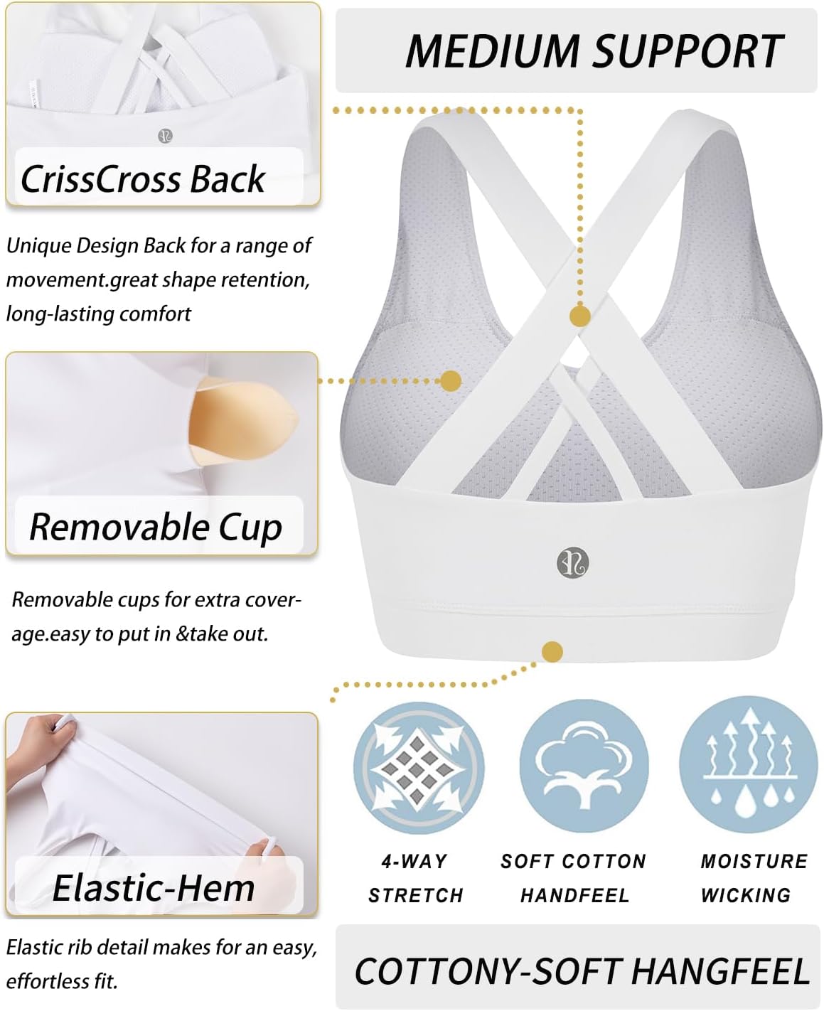 Padded Strappy Sports Bras 