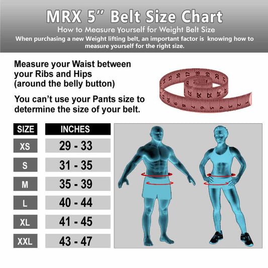 Weight Lifting Belt with Double Back Support Gym Training 5" Wide Belts Blue 2XL