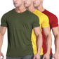 Men'S 3 Pack Workout T Shirts Short Sleeve Gym Bodybuilding Muscle Shirt Base Layer Fitness Tee Tops