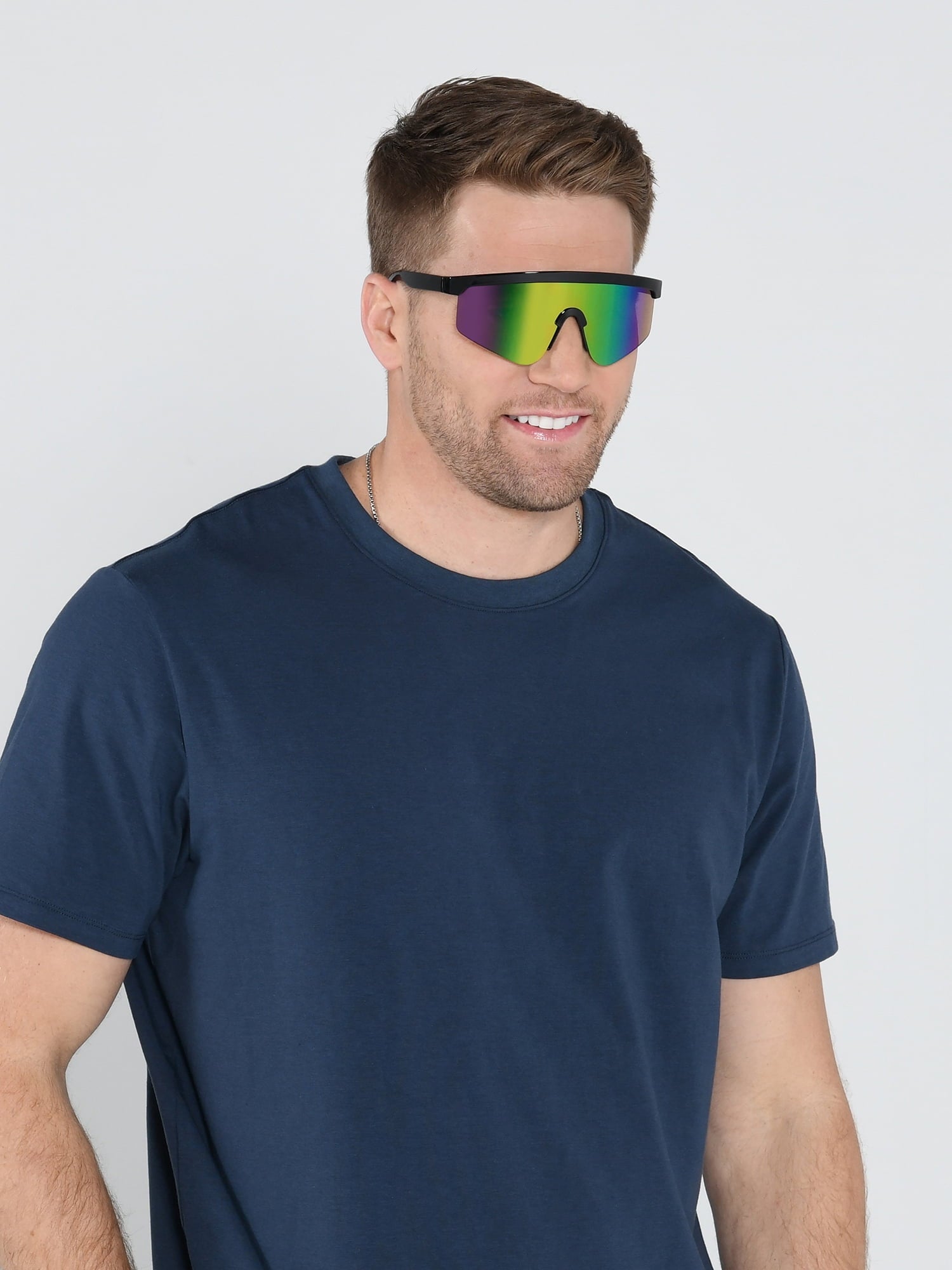 X Foster Grant Black Wraparound Men'S Sunglasses