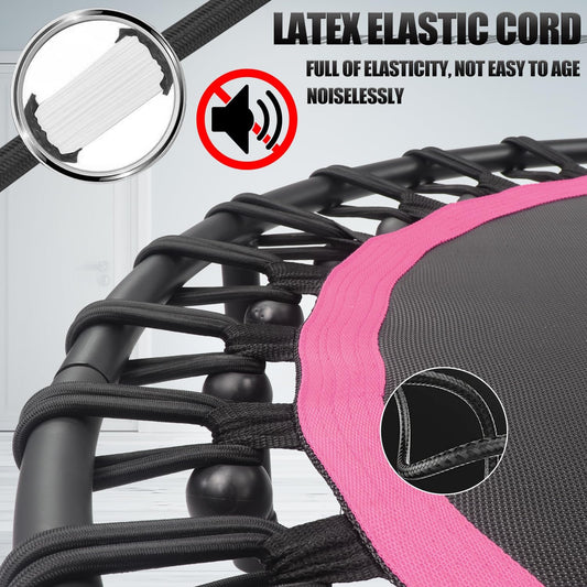 40"-48" Silent Mini Trampoline Fitness Trampoline Bungee Rebounder Jumping Cardio Trainer Workout for Adults-Max Limit 330Lbs