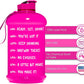 Hydromate Half Gallon Water Bottle with Times to Drink BPA Free Leak Proof Reusable Jug with Handle 64 Oz