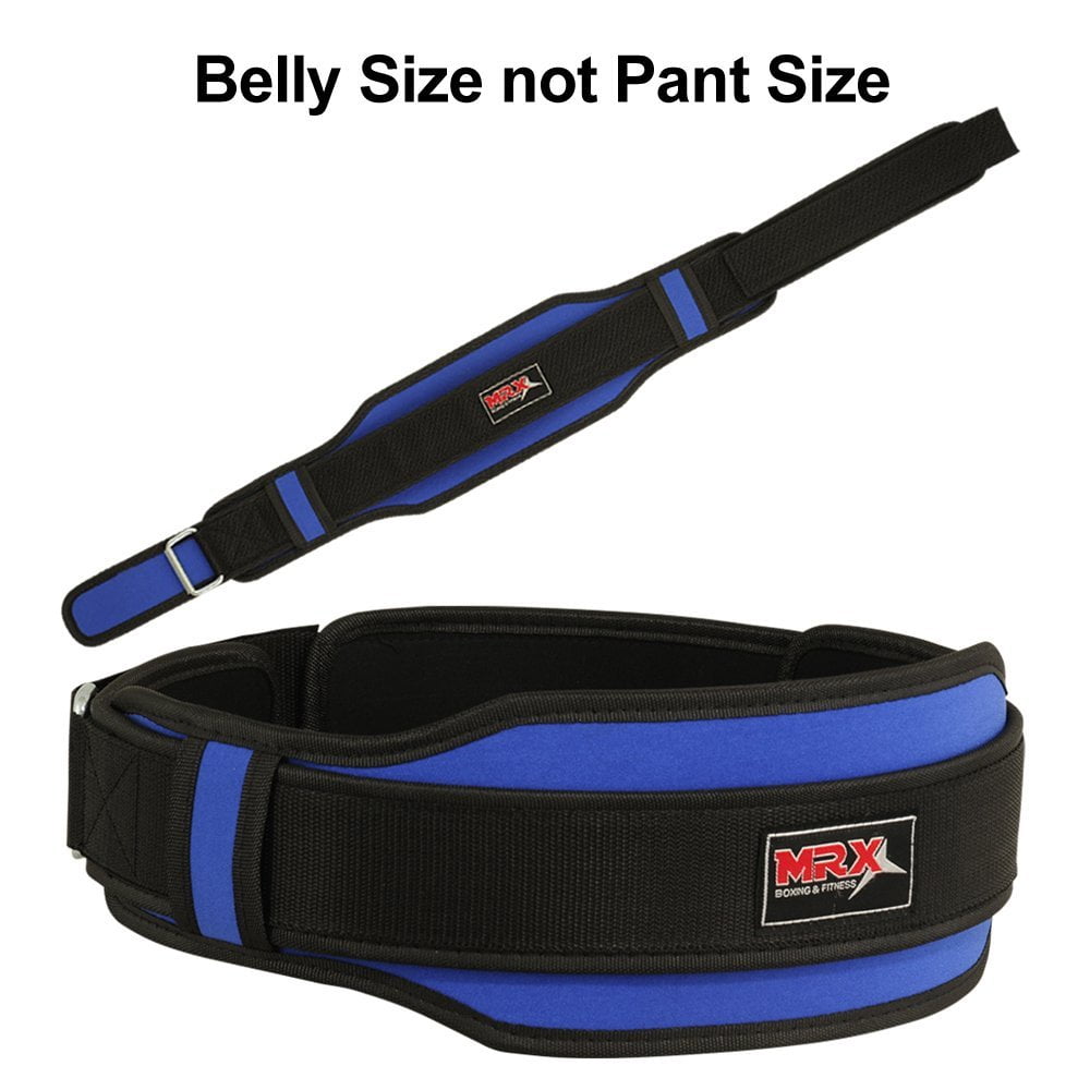 Weight Lifting Belt with Double Back Support Gym Training 5" Wide Belts Blue 2XL