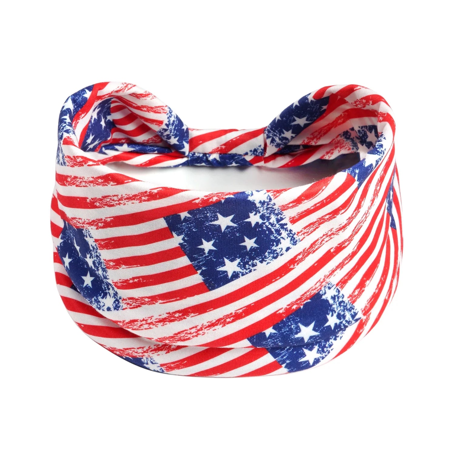 5 Pack USA Patriotic Hair Accessories for Women and Girls Non Slip Elastic American Flag Headband Hairband Red White and Blue Bandana Stars Headband