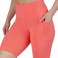 Womens High Waisted Biker Shorts with Side Pockets Workout Shorts 5”, 7”, 9”
