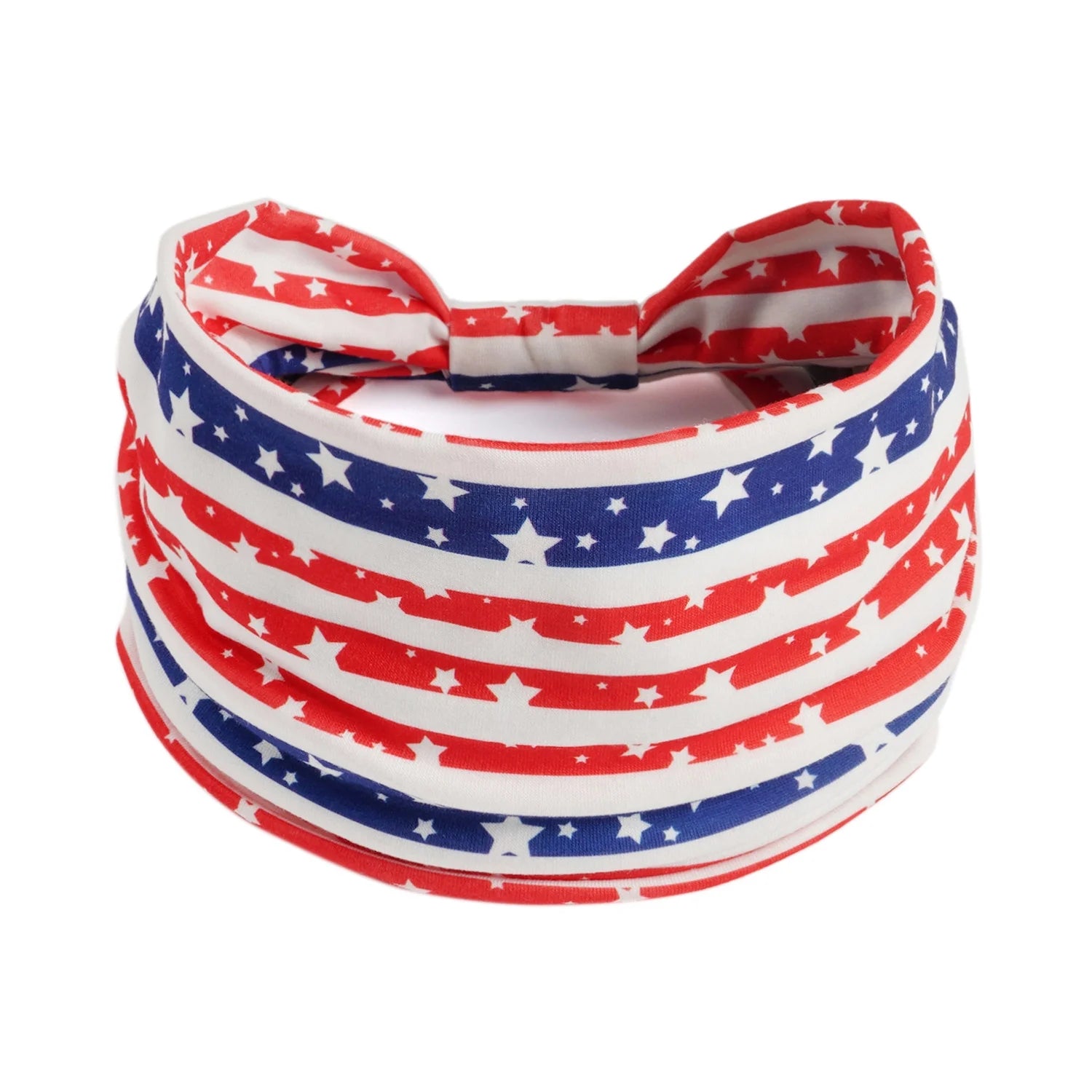 5 Pack USA Patriotic Hair Accessories for Women and Girls Non Slip Elastic American Flag Headband Hairband Red White and Blue Bandana Stars Headband