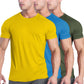 Men'S 3 Pack Workout T Shirts Short Sleeve Gym Bodybuilding Muscle Shirt Base Layer Fitness Tee Tops