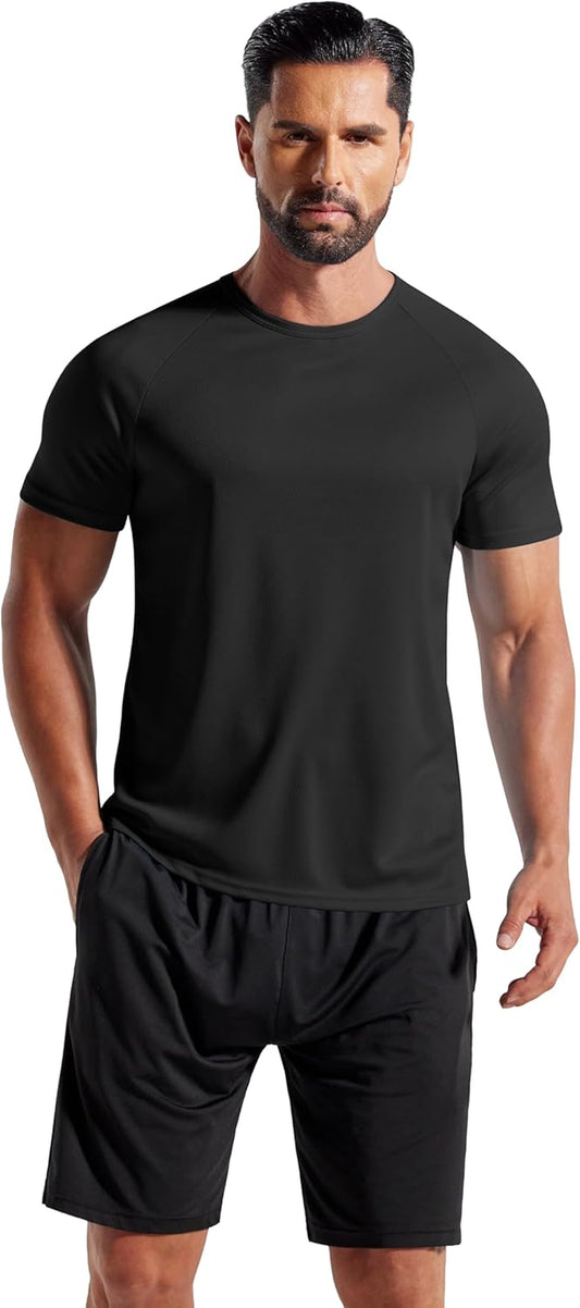 Men'S 3 Pack Workout T Shirts Short Sleeve Gym Bodybuilding Muscle Shirt Base Layer Fitness Tee Tops
