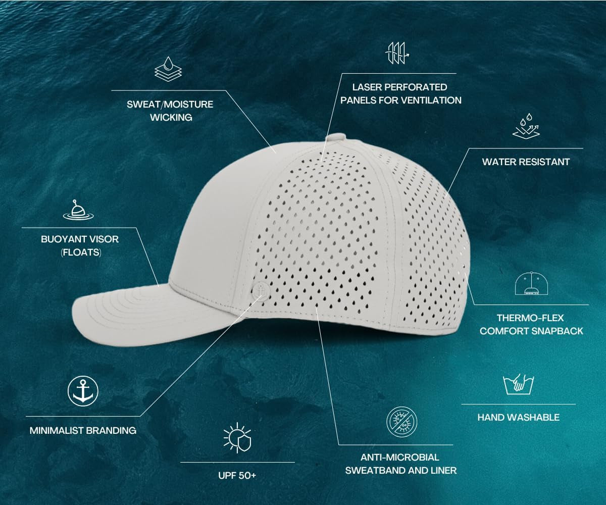 Performance Hat - Water Resistant UPF 50 Lightweight Men’S Baseball Cap | Men’S Hat for Workout, Outdoor, Beach, Sports
