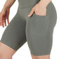 Womens High Waisted Biker Shorts with Side Pockets Workout Shorts 5”, 7”, 9”