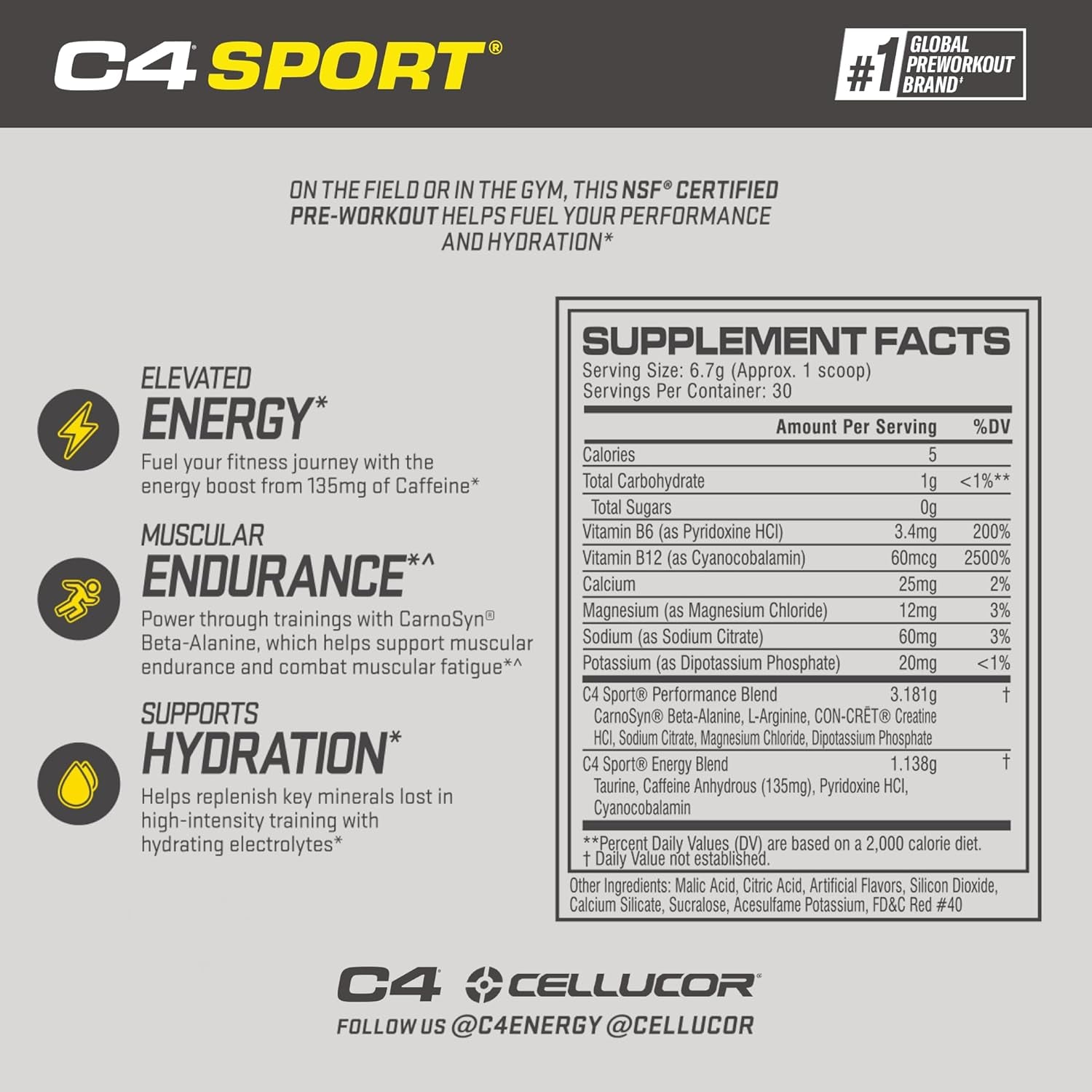 Cellucor  Sport Pre Workout Powder Watermelon